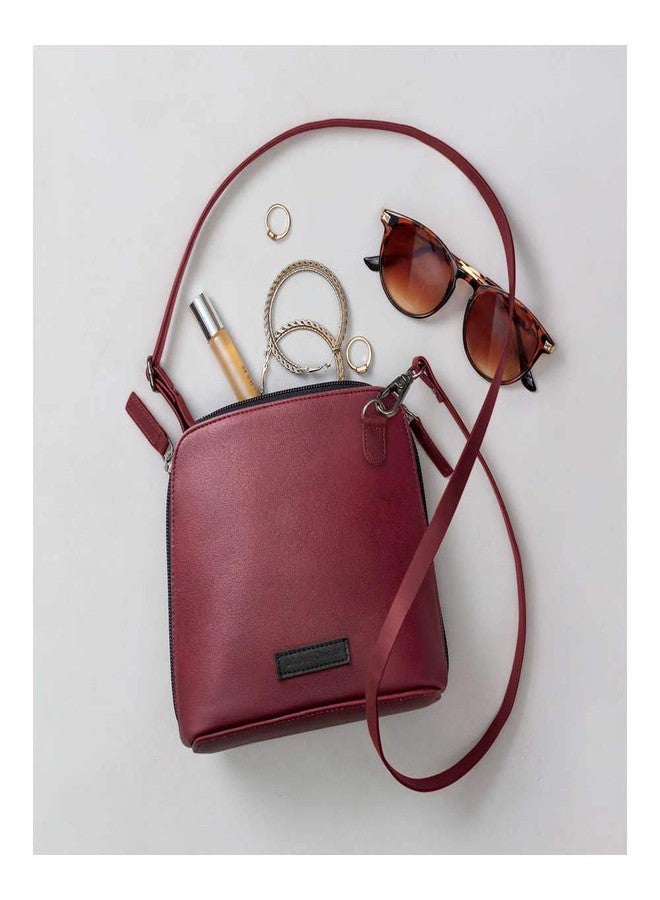 دايلي أوبجيكتز حقيبة كتف ترابيز من ديلي أوبجكتس للبنات والسيدات | مصنوعة من جلد نباتي متين | صناعة يدوية دقيقة | إغلاق بسحاب | أحزمة قابلة للتعديل والفصل | متعددة الألوان - Image 3